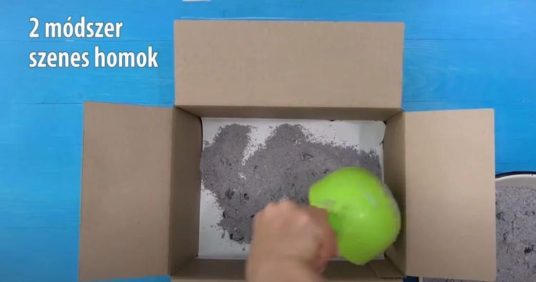 alma tárolás hamu homok doboz