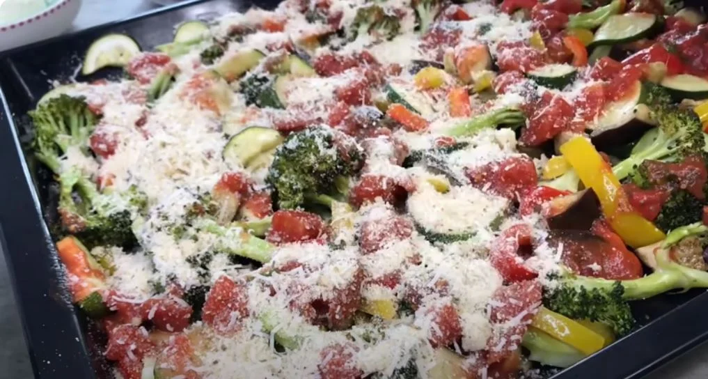 zöldség parmezán sütés