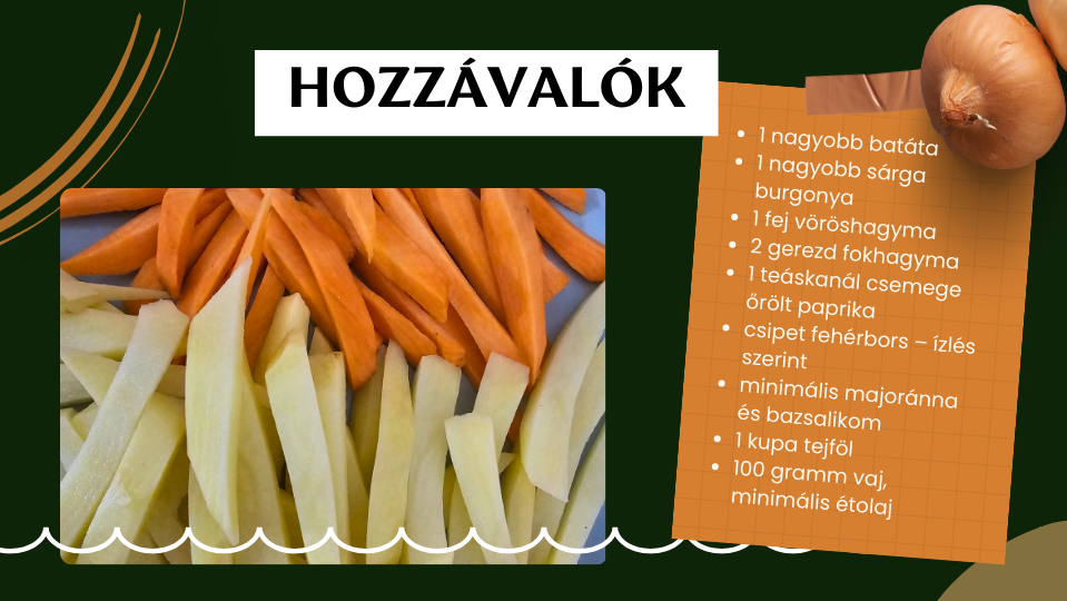 hozzávalók magyaros süllő batátával